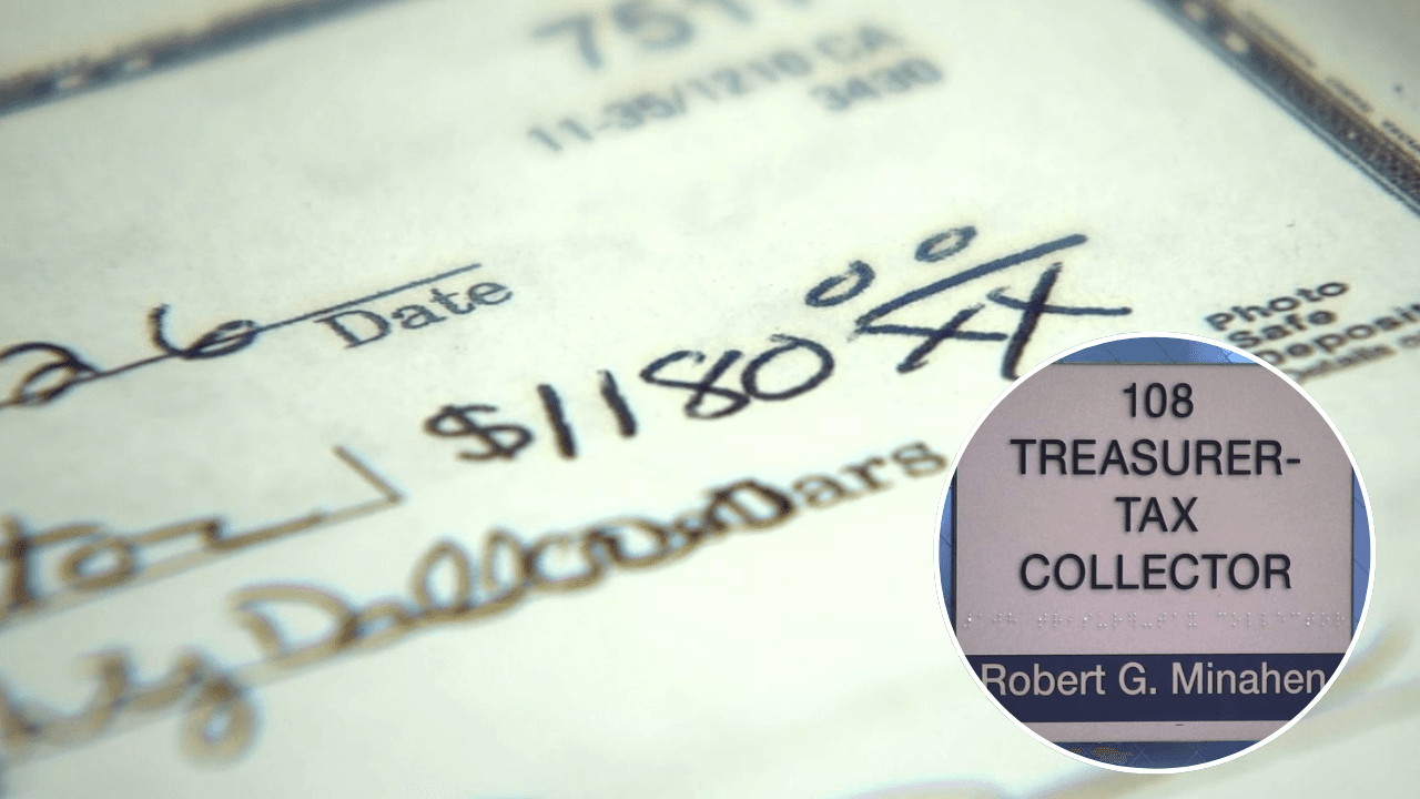 Các quan chức cho biết hàng chục tờ séc thuế tài sản ở Công ty Napa đã bị đánh cắp qua đường bưu điện