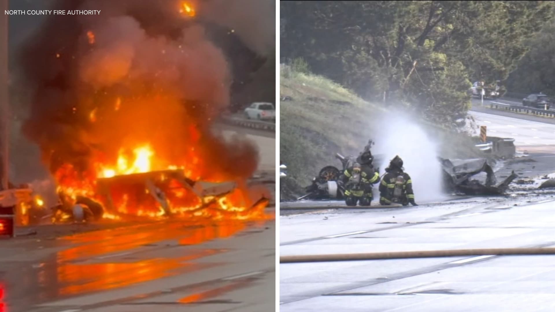 Cháy pin nhấn chìm Tesla trên đường 280 ở Thành phố Daly, các làn đường mở cửa trở lại sau nhiều giờ ngừng hoạt động