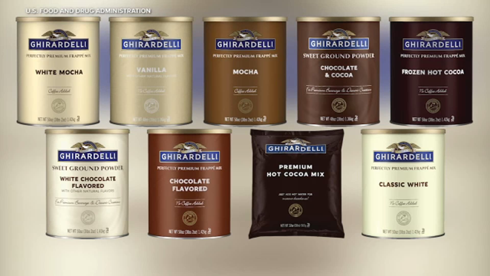 Hỗn hợp đồ uống dạng bột Ghirardelli bị thu hồi do nguy cơ nhiễm khuẩn salmonella