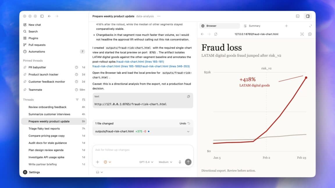 Các tính năng Codex mới bao gồm khả năng sử dụng máy tính của bạn ở chế độ nền